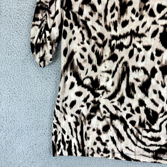 Chicos Top Large Mob Wife Leopard Boho Animal Print Slinky Stretchy Bold Travel - Picture 3 of 10